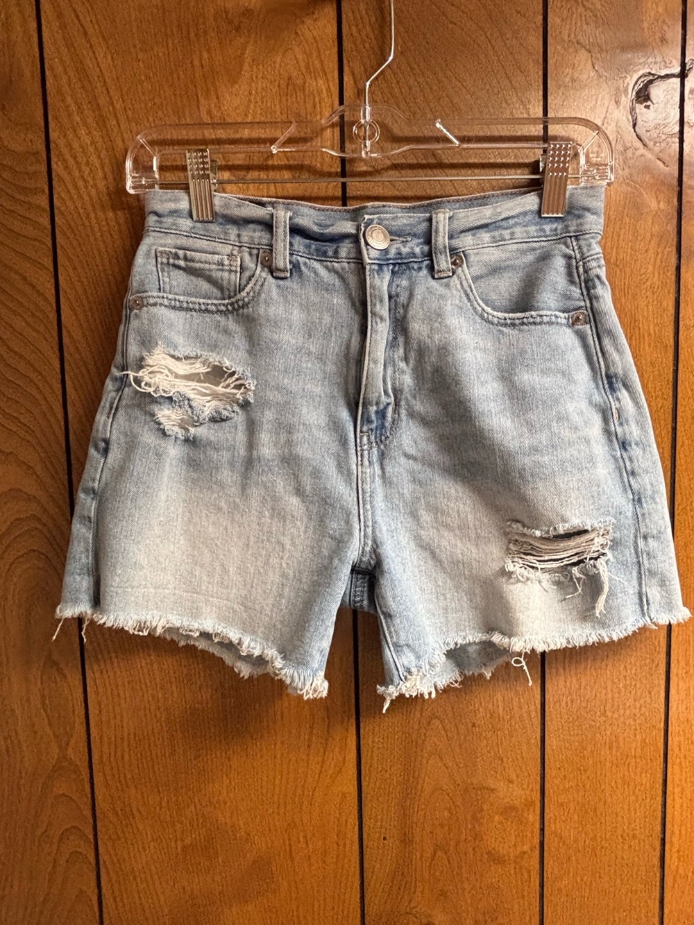 American Eagle distressed denim shorts
